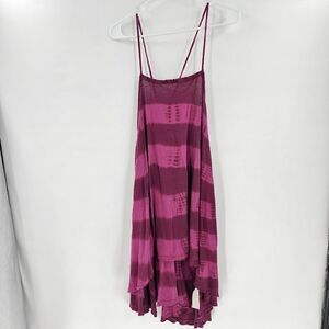 Free people dress flowy medium tie dye purple pink